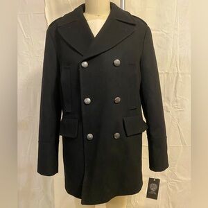 Vince Camuto Black Wool Blend Pea Coat NEW WITH TAGS Sz M